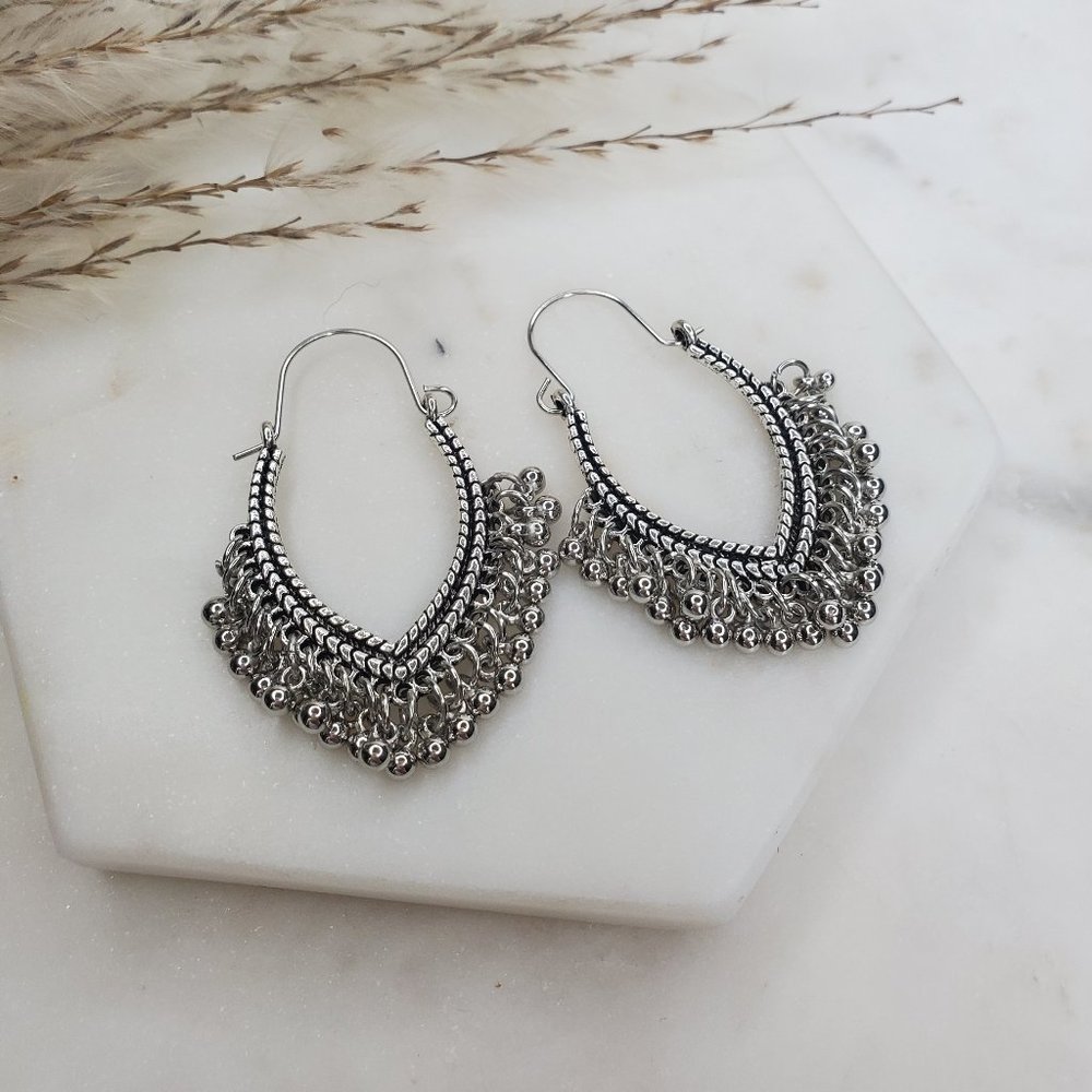 5 for $25 Silver Color Boho Statement Earrings - Picture 4 of 6